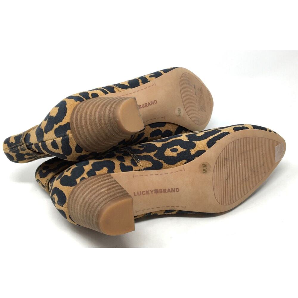 Lucky Brand Zaprika Women's Size 6M Leopard Animal Print Color Leather Bootie - Picture 7 of 7